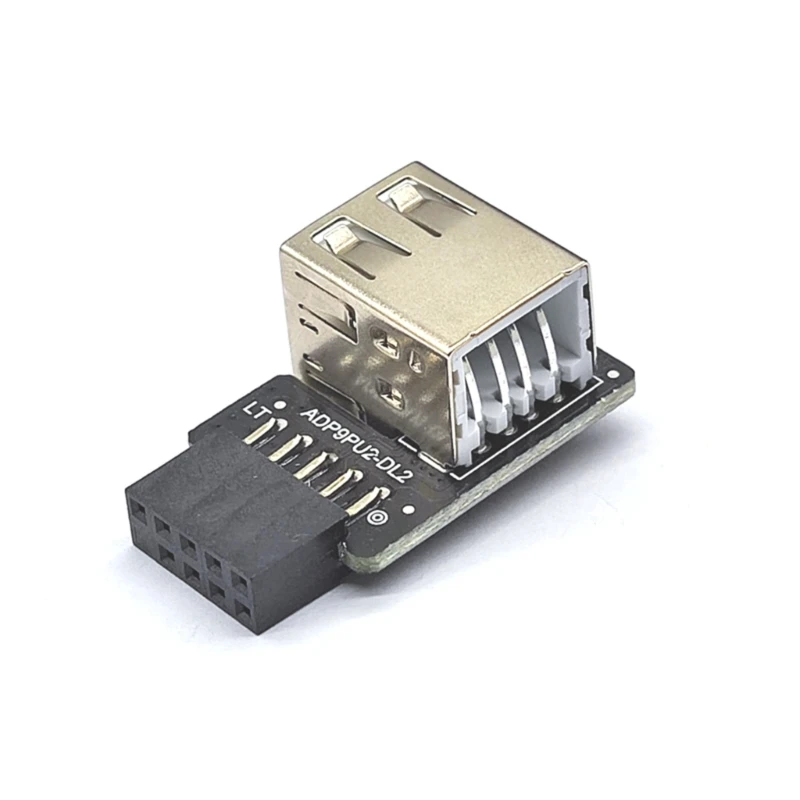 896F Adaptador de 9 pines a USB Conector USB Placa base interna Hembra de 9 pines a 2 puertos USB - imagen 4