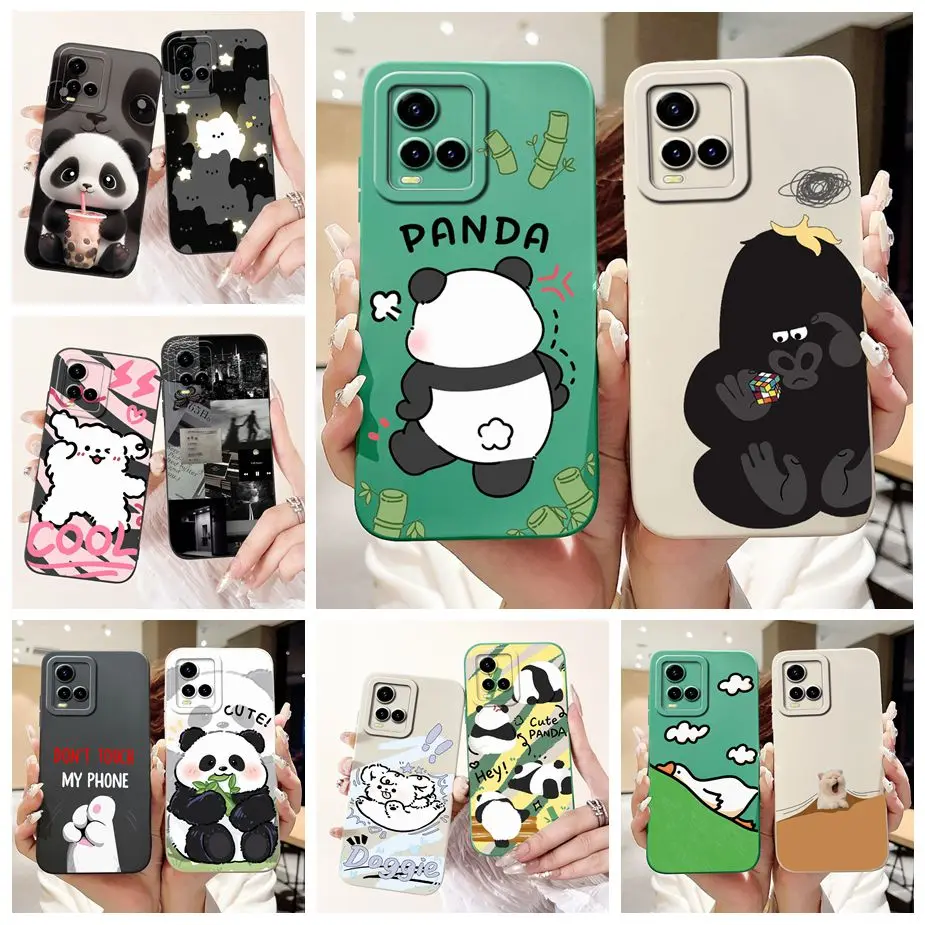 Para Vivo Y33s 4G funda Vivo Y21 Y21s Y21t lindos animales cubierta de dibujos animados suave TPU funda de teléfono para Vivo Y21s Y 21 t VivoY21 Fundas Capa
