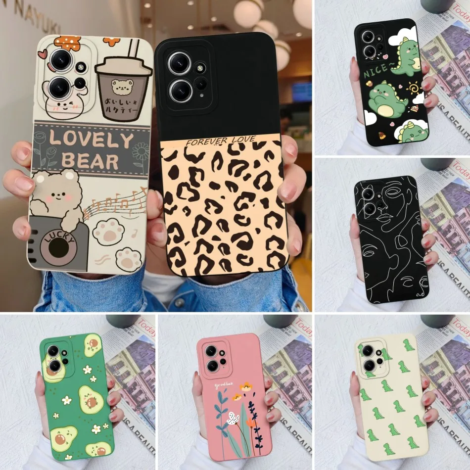 Funda para Xiaomi Redmi Note 12 12S 4G 5G silicona líquida suave Linda antigolpes funda trasera de teléfono para Redmi Note 12 S Coque