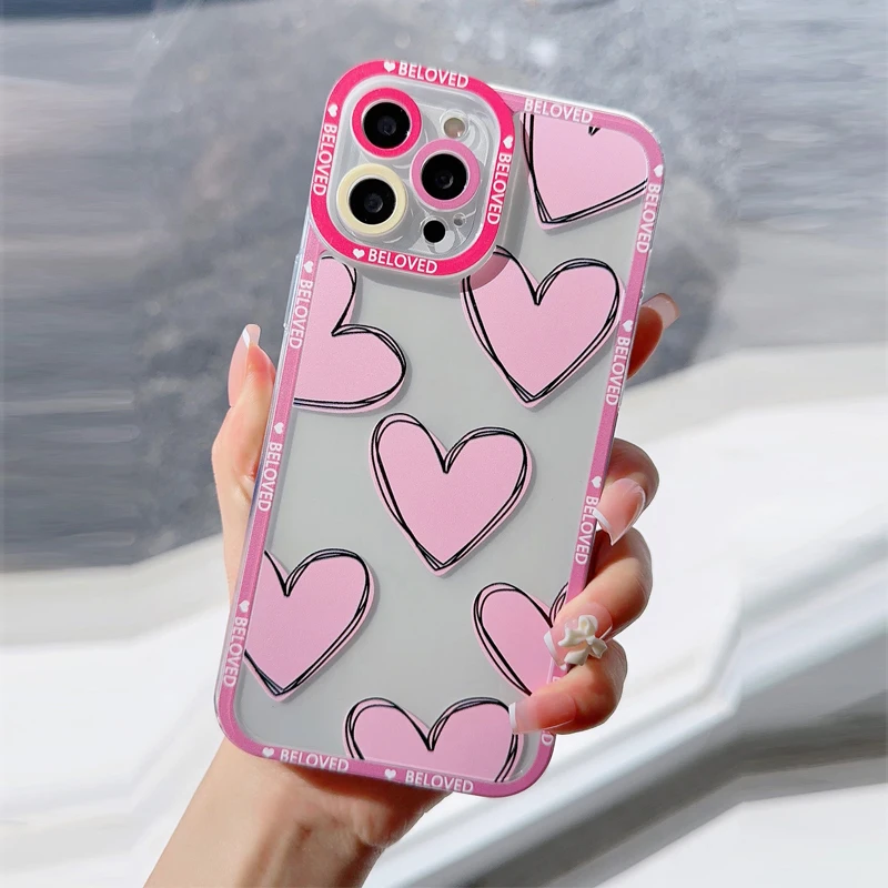 Funda de teléfono de lujo con corazón de amor Y2K para Tecno Spark Go 30C 10 Camon 30 20 19 Pova 6 5 4 Pro itel S23 A70 4G 5G cubierta transparente de TPU - imagen 5