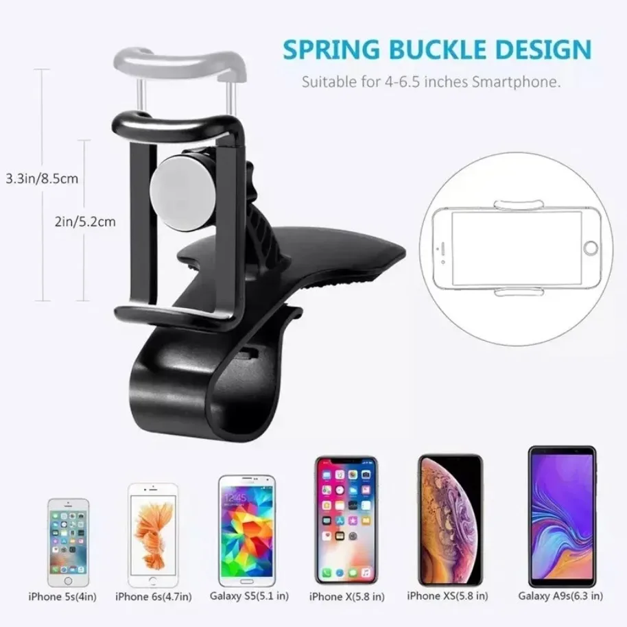 Soporte para teléfono de coche, soporte Universal para salpicadero de coche, soporte con Clip para GPS, soporte para teléfono móvil para coche, para iPhone, Xiaomi y Samsung - imagen 3