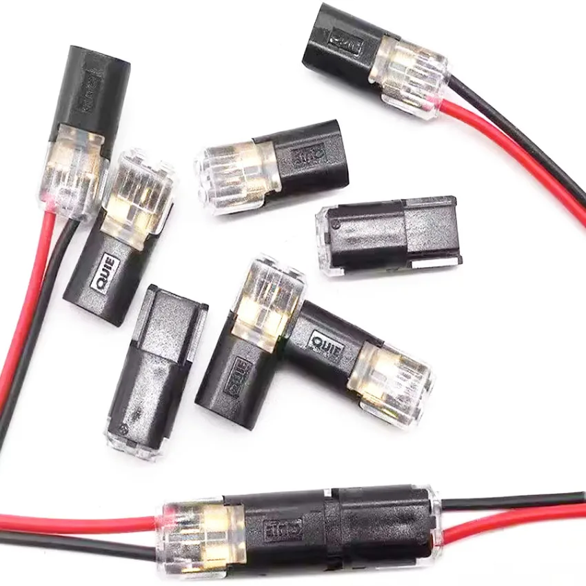 Conector de Cable enchufable de 2 pines, terminales de engarzado de Cable eléctrico de empalme rápido para cableado de cables, conectores LED de coche 22-20AWG, 1-10 Uds. - imagen 4