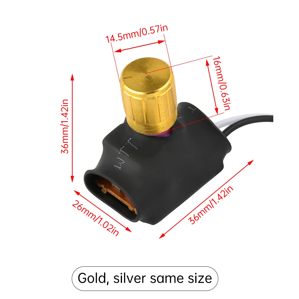 2 vías DC 175-250V 220V 1A/3A lámpara de mesa en tono dorado/plateado interruptor giratorio atenuador de rango completo - imagen 5