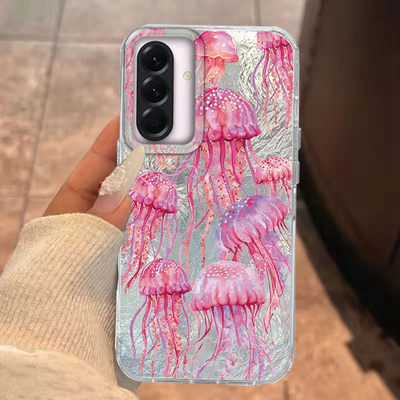 Para Samsung Galaxy A56 A16 A26 A36 A06 A55 A35 A25 A15 A12 A32 A22 A14 A54 M22 M12 5G Medusa rosa océánica funda de teléfono de moda - imagen 4