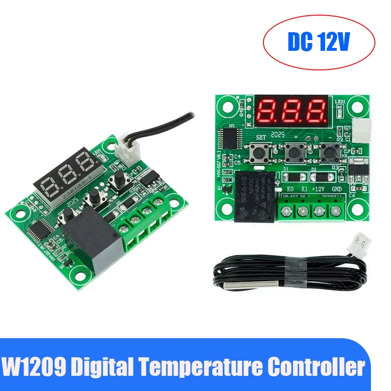 1 Uds XH-W1209 DC 12V módulo controlador de temperatura del termostato Digital con pantalla LED módulo de interruptor del controlador de temperatura