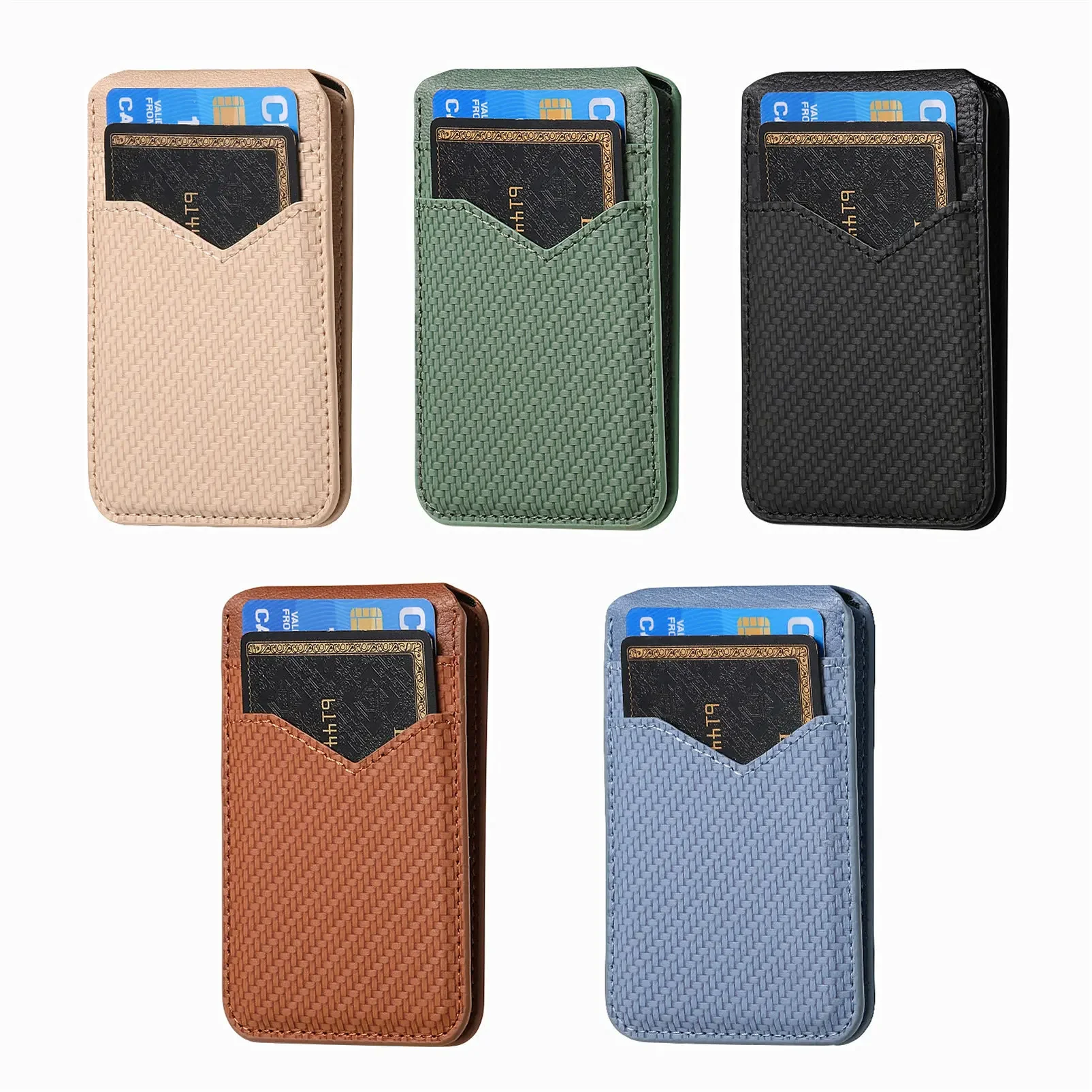 Tarjetero magnético Universal, Cartera de fibra de carbono para iPhone 16 Pro Max, 15, 14, 13, 12, 11, funda con soporte de bolsillo Vertical - imagen 4