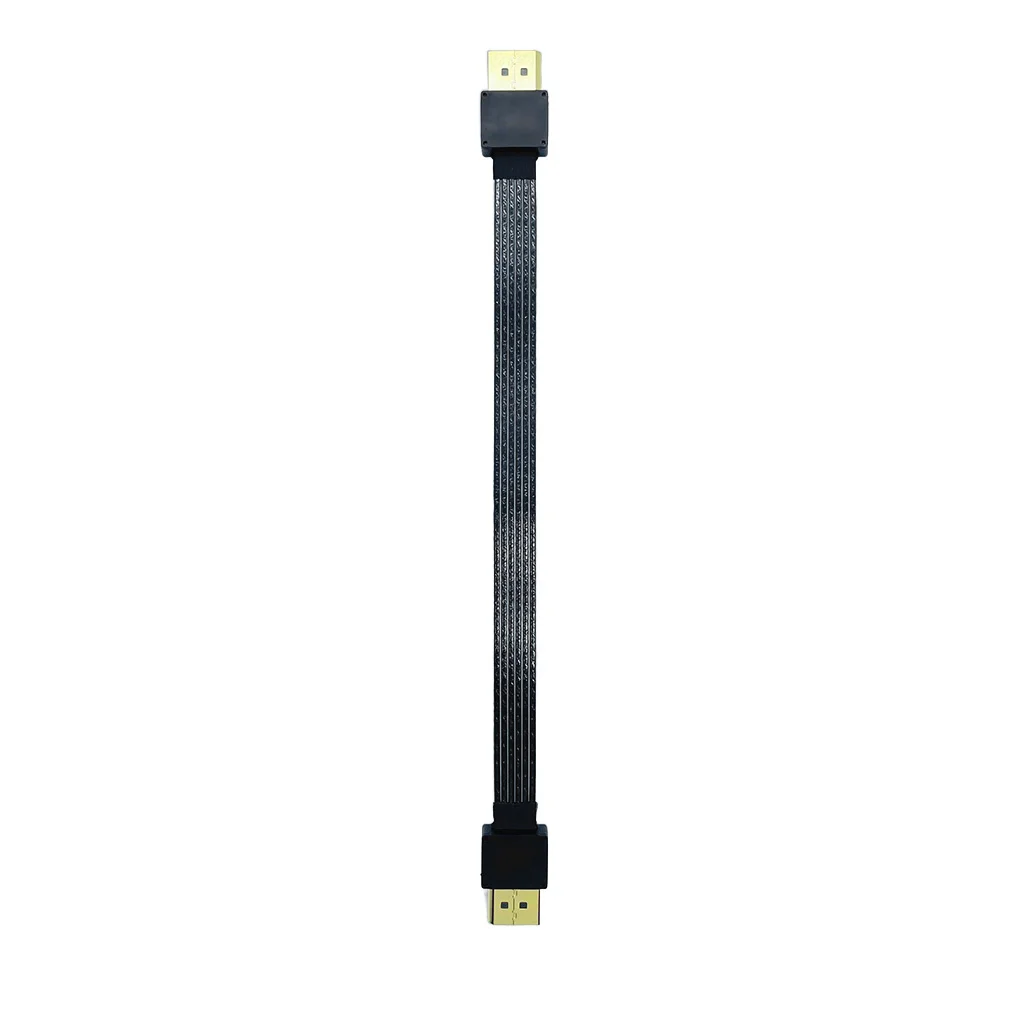 Cable de conexión de vídeo DP1.4 DP2.0 para Monitor de ordenador, Cable de 8K 60Hz / 4K 240hz, cobre plateado, 90 ° de ángulo, HD - imagen 4