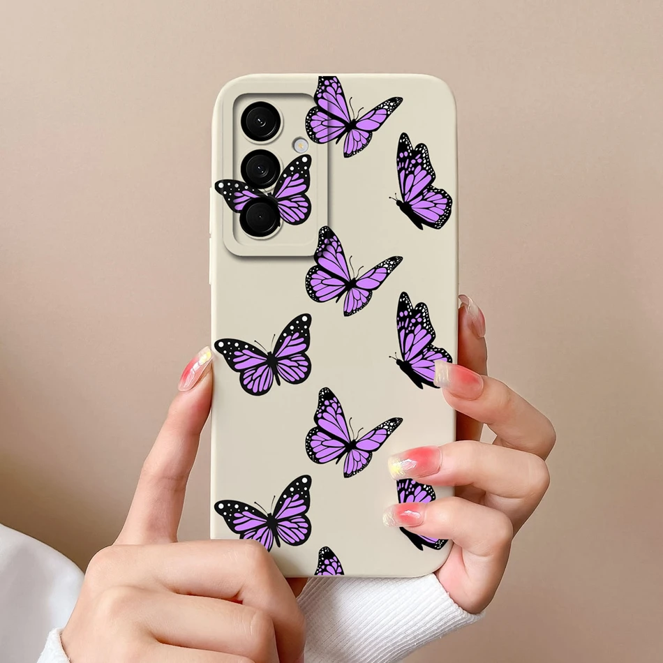 Funda de teléfono para Samsung Galaxy C55, cubierta trasera de protección de cámara de silicona líquida suave con Gato Negro para Samsung C 55 - imagen 3