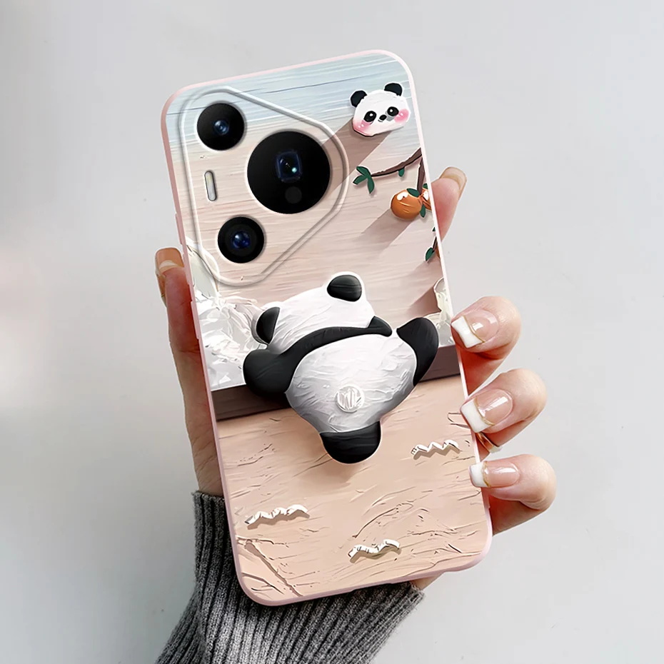 Para Huawei Pura 70 funda trasera Huawei Pura 70 Pro Plus Pura70 Fundas de teléfono parachoques lindo Panda a prueba de golpes Fundas suaves de silicona - imagen 4