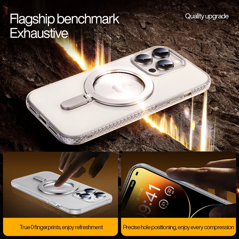 SmartDevil-funda de teléfono con soporte magnético para iPhone, cubierta trasera de carga inalámbrica Magsafe con protección de pantalla de vidrio, 13, 14 Pro Max - imagen 2