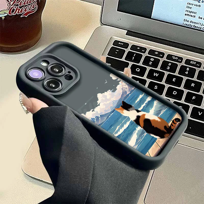 Funda suave para teléfono Samsung Galaxy S24 Ultra S23 FE S22 S21 Plus FE A54 A34 A14 A73 A53 A33 5G con diseño de gato bonito - imagen 5