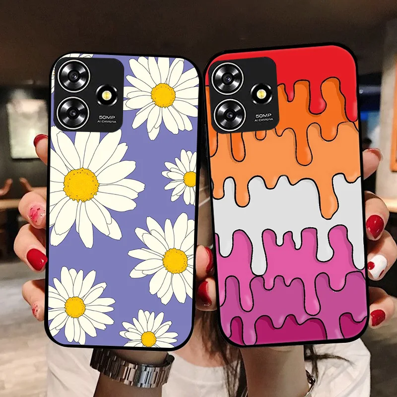 Para ZTE Blade V50 diseño funda de silicona pintada con flores para ZTE Blade A73 4G/V50 Smart Axon 50 Lite funda de TPU Fundas - imagen 2