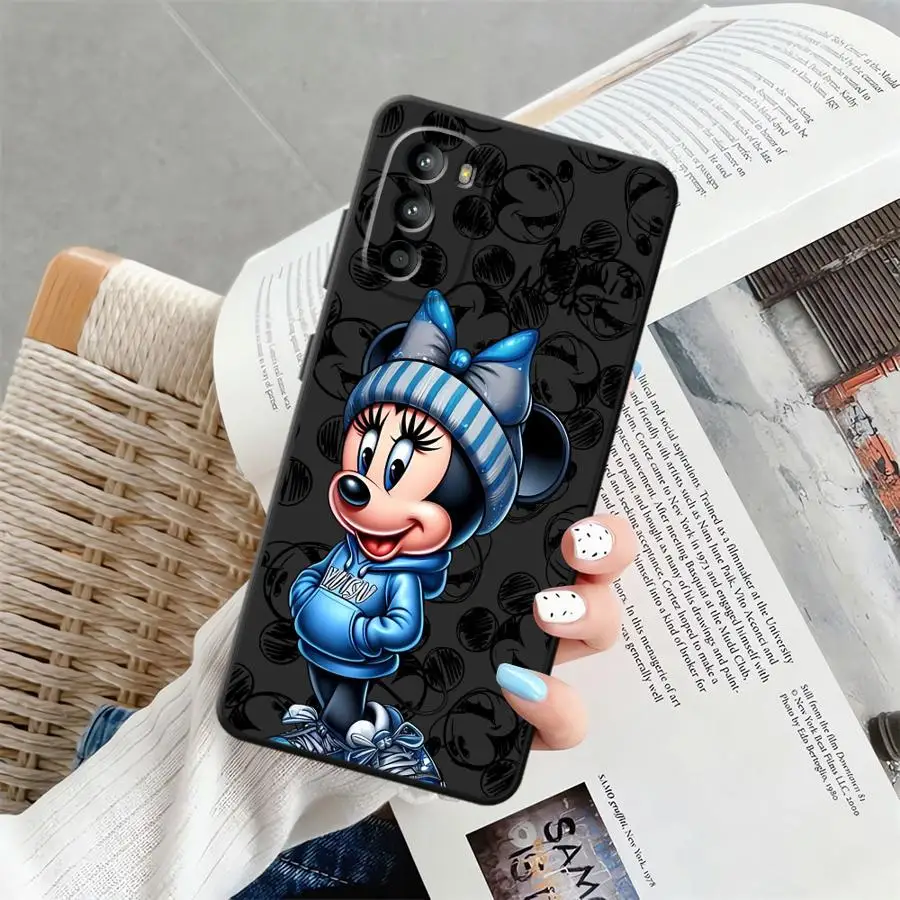 Funda de teléfono suave negra de Minnie de Disney para Motorola Mot G60 G53 G30 G52 G71 G32 Edge 20 Pro 30 Lite G60s G51 G73 G22 Edge40 - imagen 4