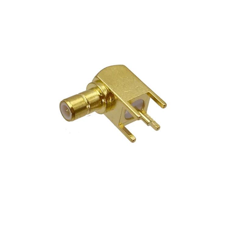 Conector RF macho SMB, conector smb de antena de soldadura PCB de ángulo recto con montaje en PCB de 13,5mm
