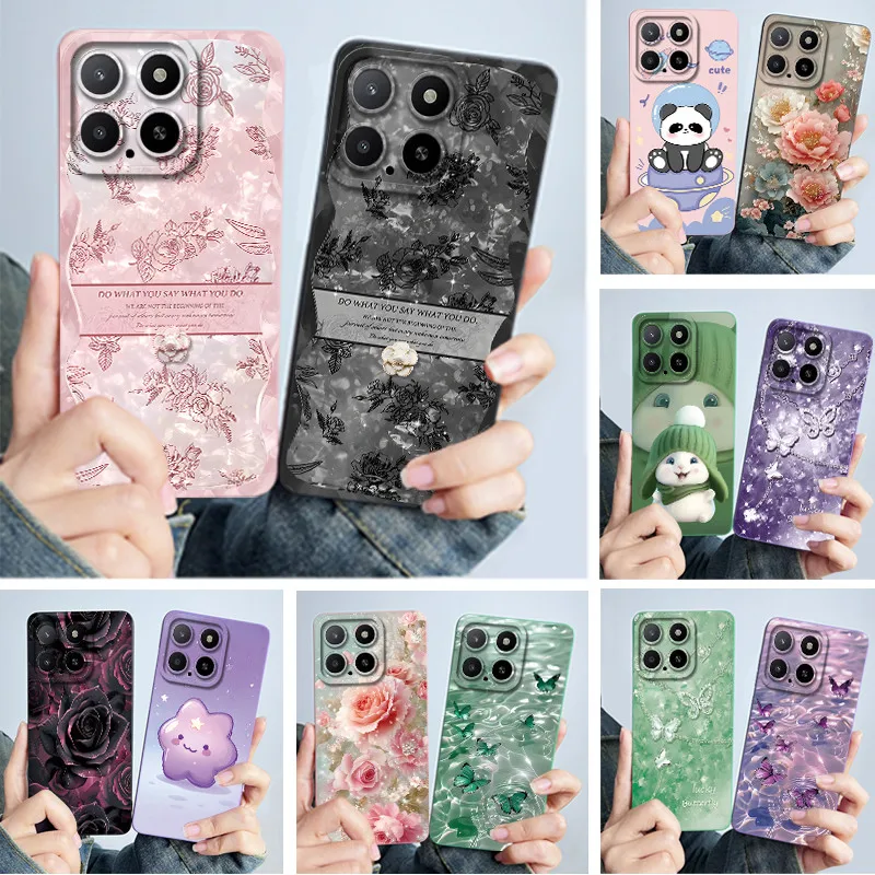 Funda de teléfono para Honor X5b X5b Plus, Funda trasera de silicona TPU suave a prueba de golpes con flores simples a la moda para Honorx5b x5b + Capa