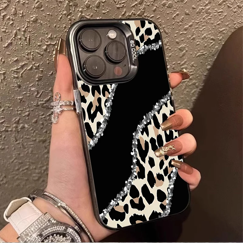 Funda con estampado de leopardo a la moda para Samsung Galaxy S23 S24 S25 S22 Ultra S21 Plus FE A56 A36 A26 5G A16 A06 4G Note 20 - imagen 3