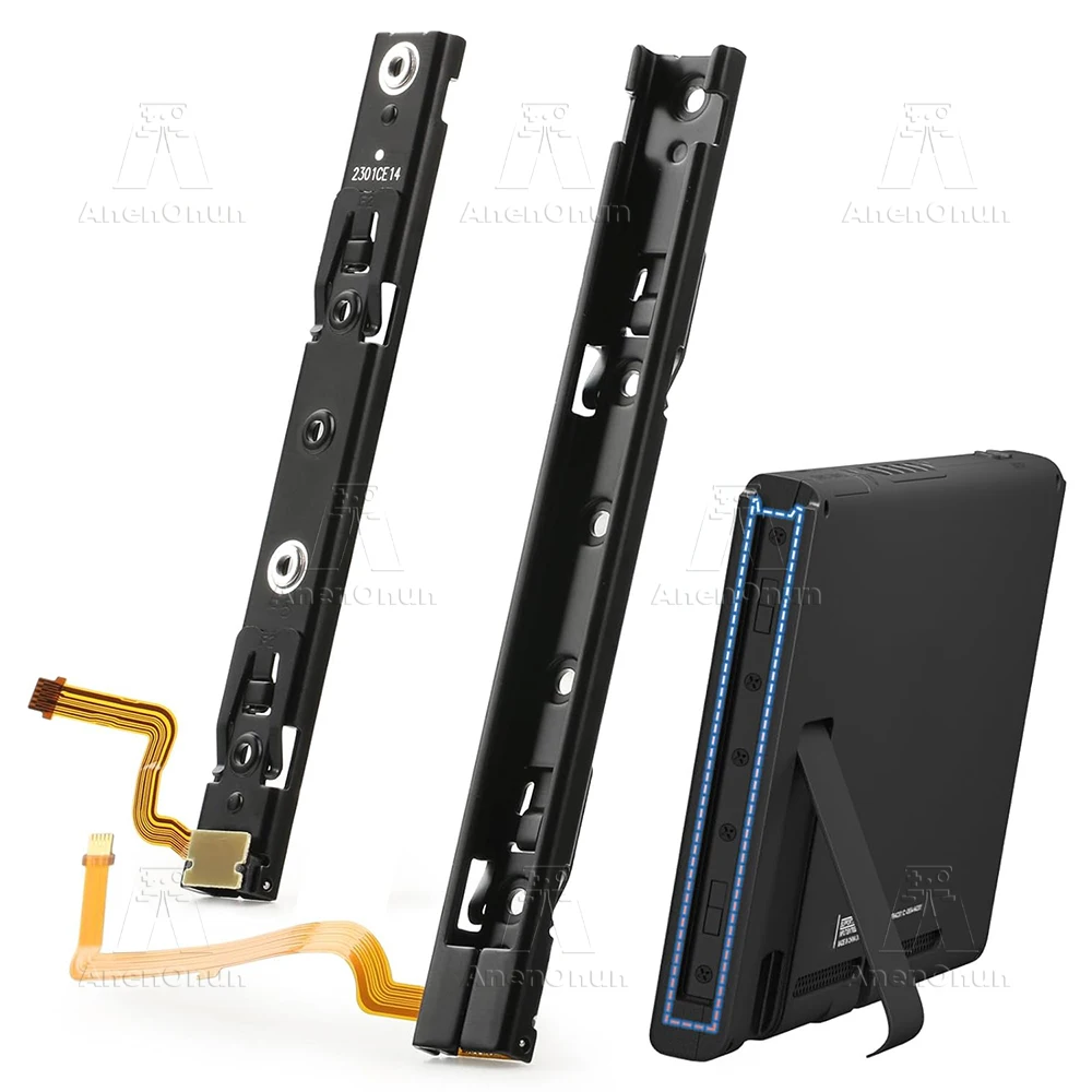 Riel deslizante de consola para interruptor, Kit de repuesto Premium, consola con Sensor, Cable flexible, pista de Metal izquierda/derecha, piezas de reparación duraderas