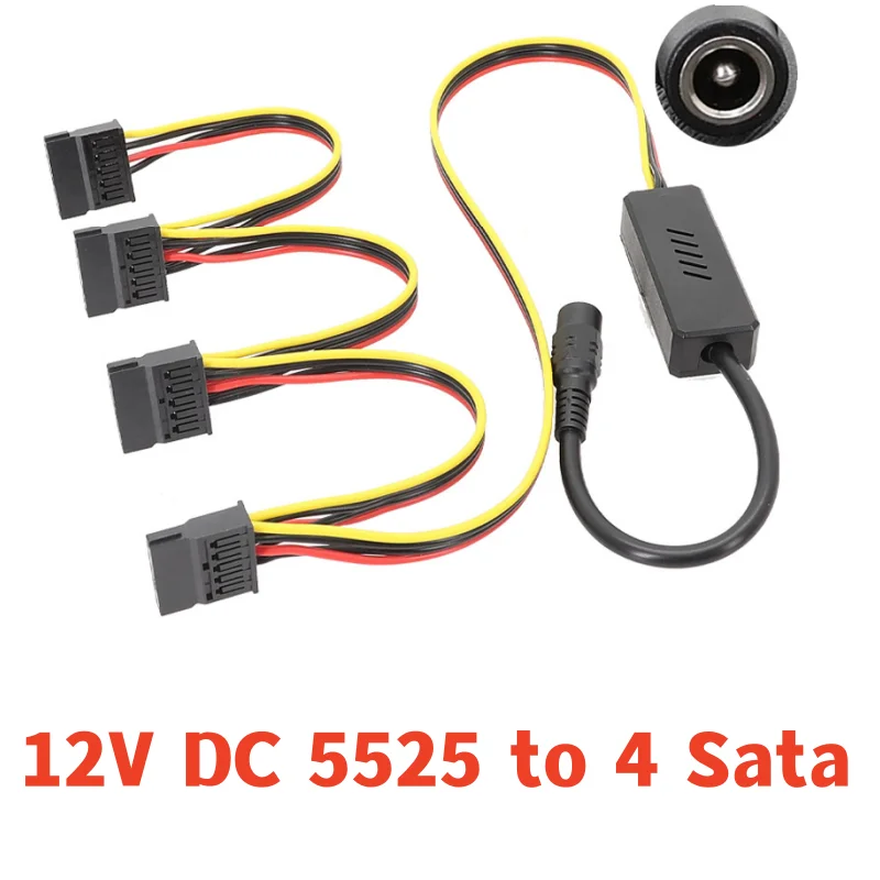 Cable de alimentación de disco duro DC 5525 a SATA IDE, regulador de voltaje reductor de cable de disco duro DC 12V a SATA - imagen 5