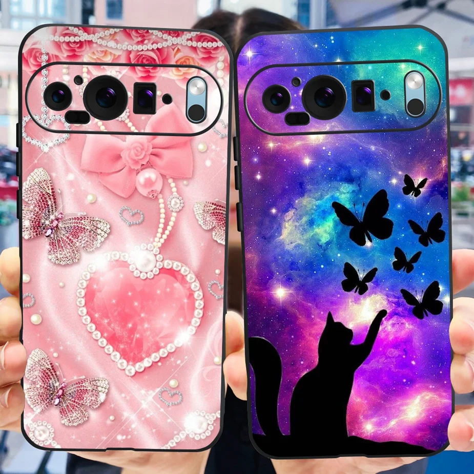 Funda de silicona suave con dibujos animados para Google Pixel 9 Pro, carcasa de teléfono con flores coloridas pintadas, parachoques - imagen 4