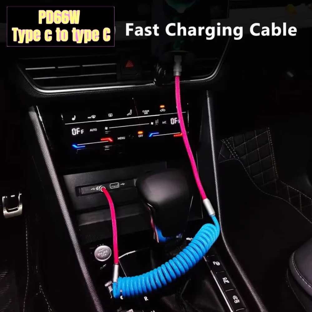 1,8 M PD 60W resorte de carga rápida USB C a Cable tipo C para 15 Pro Max Samsung Xiaomi Huawei cargador de teléfono Cables tipo C