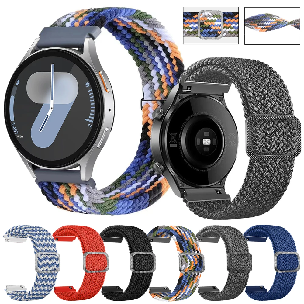 20mm 22mm strap For Samsung Galaxy watch 7 LTE/4 6 Classic/Gear S3/5/5 pro 44mm 40mm Nylon Elastic for Huawei GT 4/2/3 Pro band - imagen 2