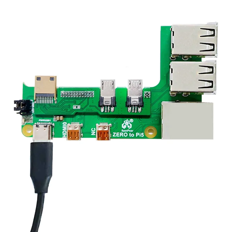 Raspberry Pi Zero a Raspberry Pi 5 adaptador de interfaz Zero 2w a Pi5 placa de expansión Zero Pi0 USB HUB RJ45 HAT - imagen 5
