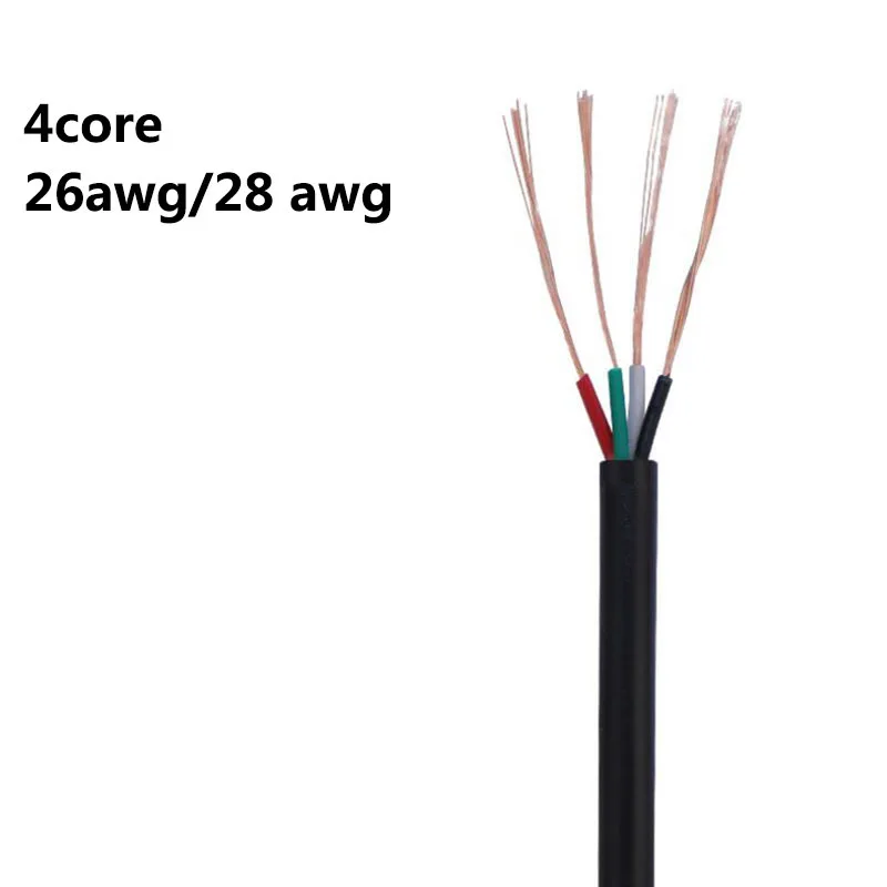 Cable de alimentación de PVC con núcleo de 2, 3, 4 pines, conector de extensión de cobre, Cable de Audio 28 26awg 24 22 AWG DC línea suave - imagen 5