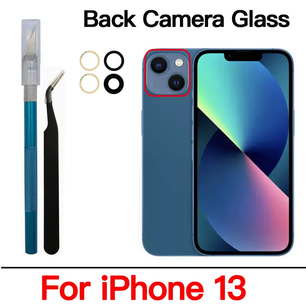 Reemplazo de cristal de lente de cámara trasera para iPhone 11 12 13 14 15 Plus Pro Max con adhesivo y Kit de herramientas de extracción - imagen 4