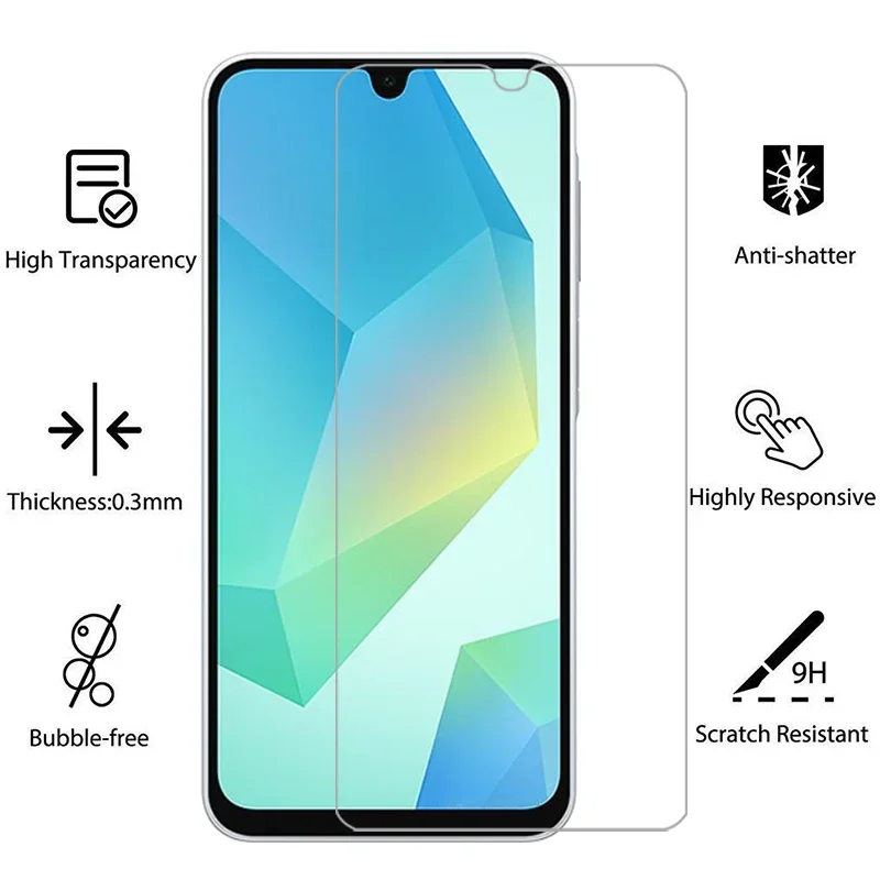 Vidrio templado protector para samsung galaxy a16 4g 5g protector de pantalla en samsunga16 galaxya16 a 16 16a 4 5 g película de vidrio samsumg - imagen 2