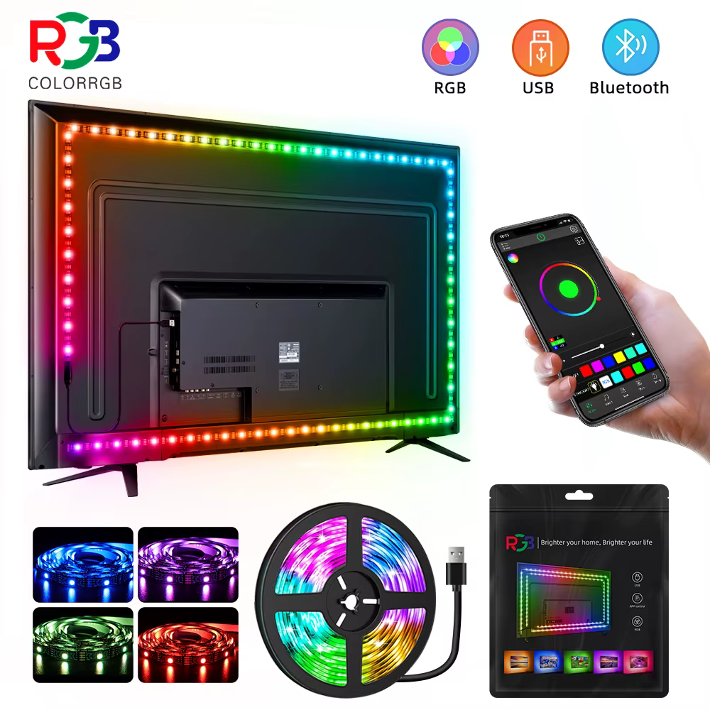 Cinta LED RGB 5050 para TV con Bluetooth y Control App 5V USB - 16M Colores - imagen 3