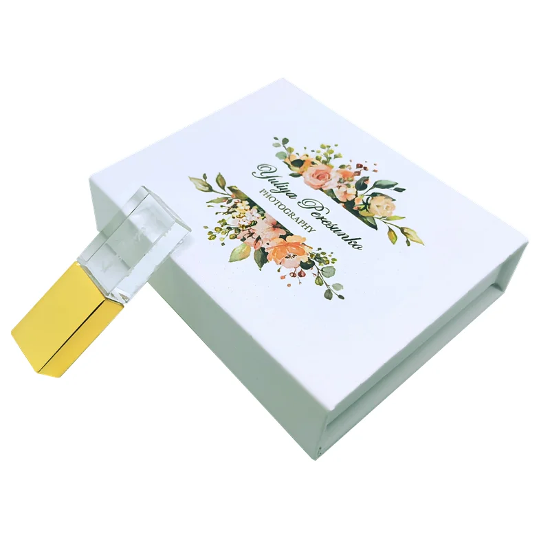 Unidad Flash USB 3,0 de alta velocidad, memoria USB de cristal de Metal de Color con logotipo personalizado, 64GB, 128GB, con caja de regalo - imagen 2