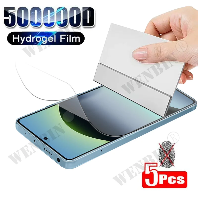 Película de hidrogel de 5 uds para Redmi Note 14 Pro 14 Pro + Plus Protector de pantalla de cubierta completa para Redmi Note 14S 13 Pro + Plus - imagen 2