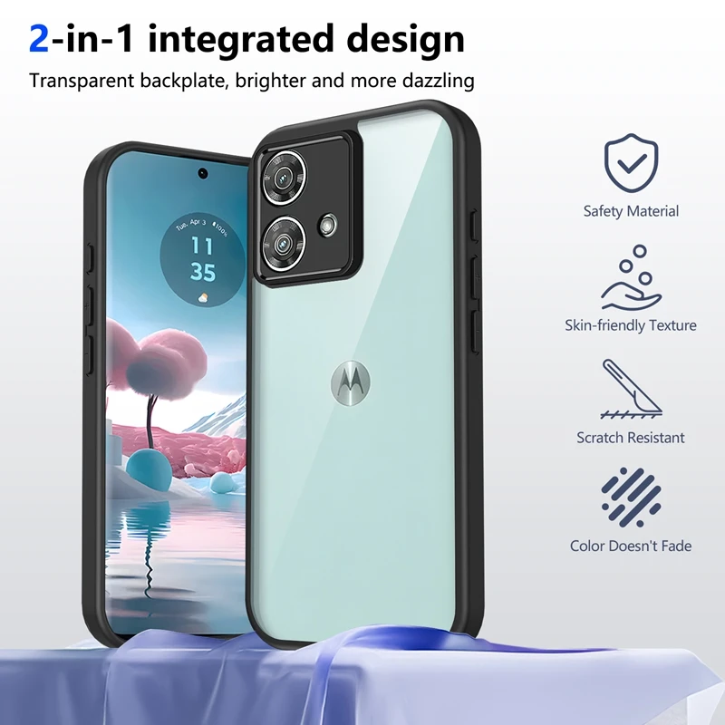 Funda de silicona transparente para Motorola Moto G84 G64 G54 G34 G24 G14 G04 G04S Power PC trasera TPU parachoques cubierta de teléfono a prueba de golpes - imagen 3