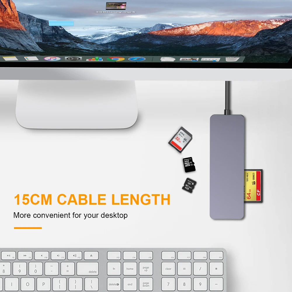 AJIUYU 5 en 1 multifunción tipo C CF XD MS SD M2/TF lector de tarjetas de memoria inteligente adaptador de unidad Flash tipo C ordenador portátil teléfono - imagen 3