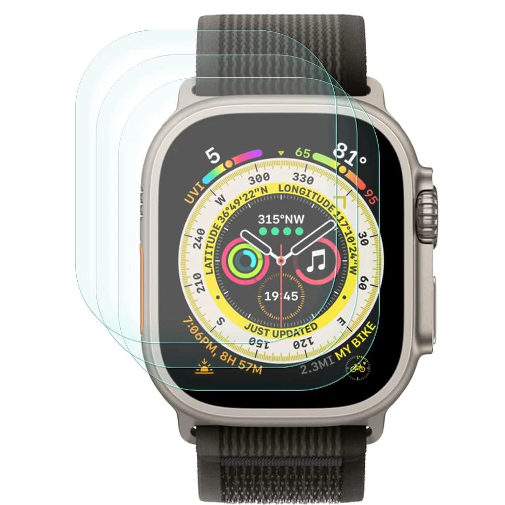 3 uds Protector de pantalla de vidrio templado para Apple Watch Ultra 3 2 1 49MM 49 MM protección de película accesorio protector de pantalla
