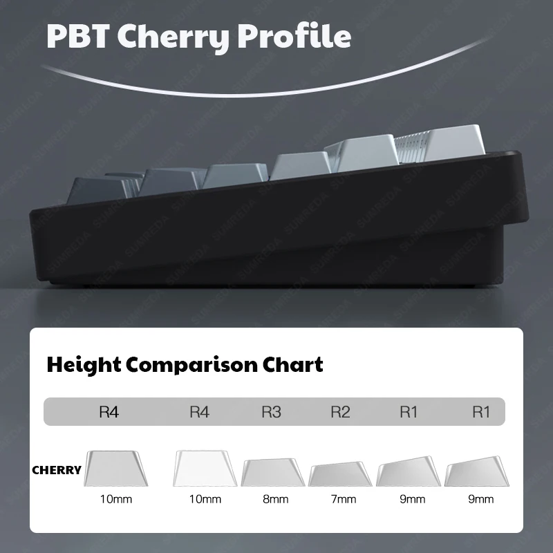 Wob-teclas de aluminio Rainy75, accesorio con gradiente PBT DYE SUB, perfil de cereza, para teclado Sugar65 LEOBOG Hi75 Hi8, 133 teclas - imagen 3