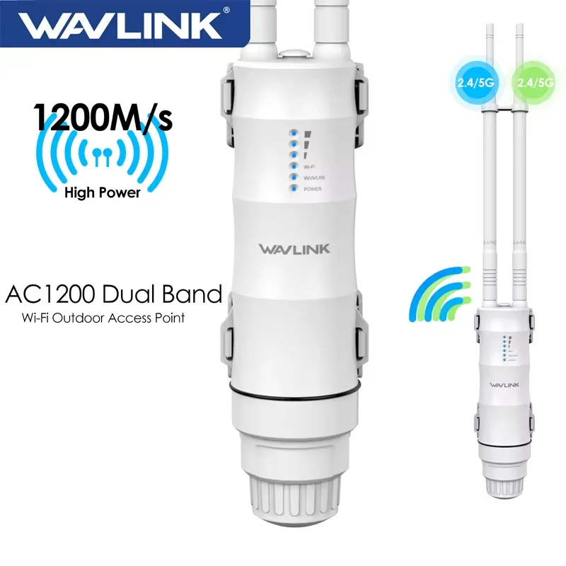 WAVLINK alta potencia de largo alcance IP67 impermeable inalámbrico WIFI enrutador exterior/AP/repetidor AC1200/600/300 5G/2,4G Wi-Fi Booster POE - imagen 2