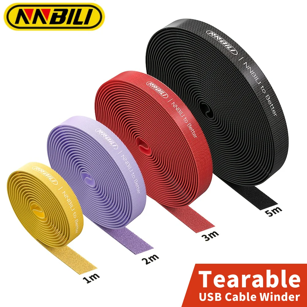NNBILI-organizador de cables, cinta enrolladora de cables para auriculares, ratón, gestión de cables, Protector de bridas para iPhone, Xiaomi, Samsung, 1/5M