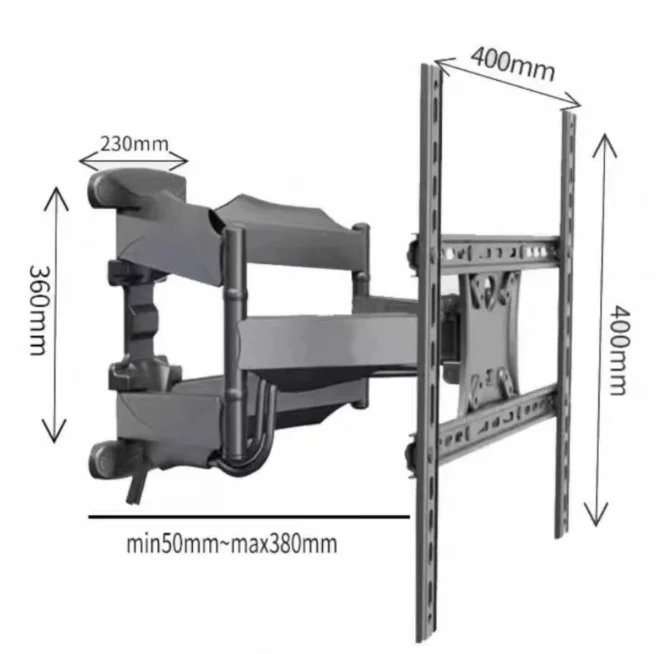Soporte de pared universal para televisor LCD, brazo móvil para levantar TV, 400x400, P5, 6 brazos, 32-60, 42 y 50 pulgadas - imagen 5