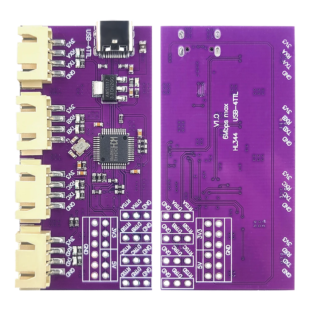 Chip CH344 de alta velocidad USB a módulo de puerto serie TTL de 4 puertos módulo de conversión de comunicación de 6Mbps interfaz tipo C - imagen 3