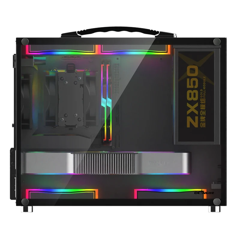 YueYing-funda portátil Mini-ITX MATX, placa base USB 3,0, Mini chasis de juego de escritorio, fuente de alimentación SFX/ATX - imagen 5