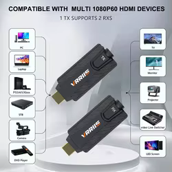 Adaptador extensor HDMI inalámbrico de 200m compatible con 1 transmisor y 2 receptores para PC, portátil, caja de Cable de cámara para proyector de Monitor de TV