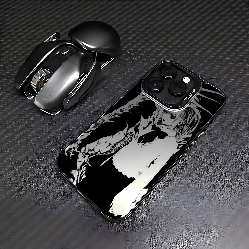 Funda de teléfono Anime Death Note para iPhone 16 15 14 13 12 11 Pro Max X XR XSMAX 8 7 Plus, funda trasera mate caramelo a prueba de golpes - imagen 5