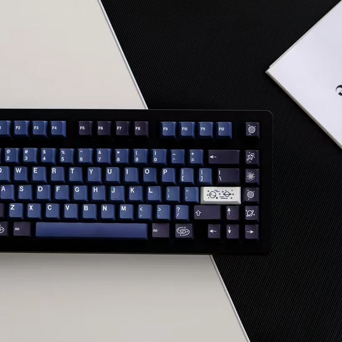 Teclas PBT con perfil de cereza de Vía Láctea, 130 teclas, subteclas de tinte de cinco lados para interruptores Gateron MX, Teclado mecánico para jugar