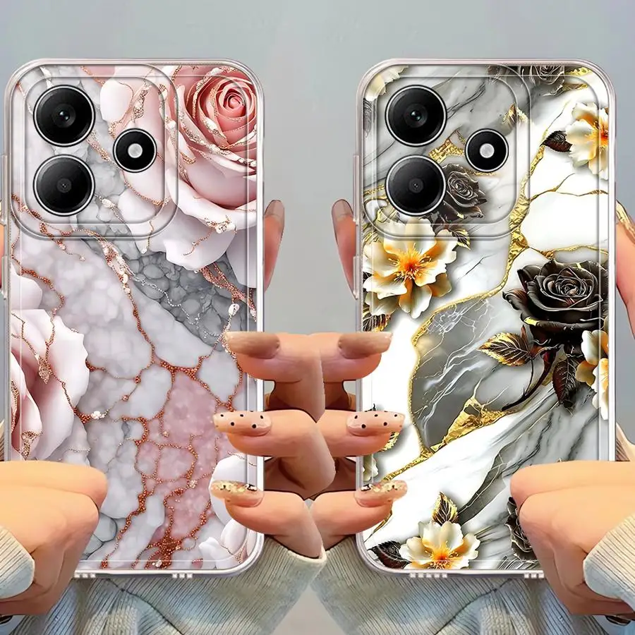 Funda transparente para teléfono Xiaomi Redmi Note 10Lite 12S 10S 11 14 13 12 Pro Plus 9 10Pro 8 11S interesante mármol - imagen 5