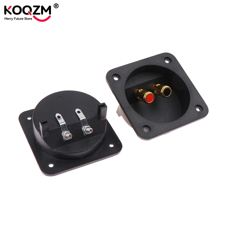 Conectores de terminales de altavoz profesionales, cajas redondas con 2 conectores Banana, subwoofer dorado, enchufe estéreo, conexión de copa de resorte