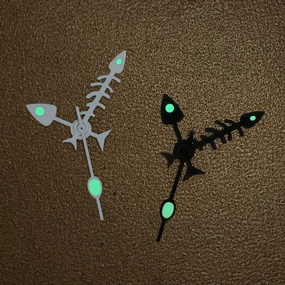 NH35 NH36 agujas de puntero luminoso negro blanco azul manecillas de reloj en forma de espina de pescado para accesorios de reloj de movimiento NH35/NH36/4R/7S - imagen 2