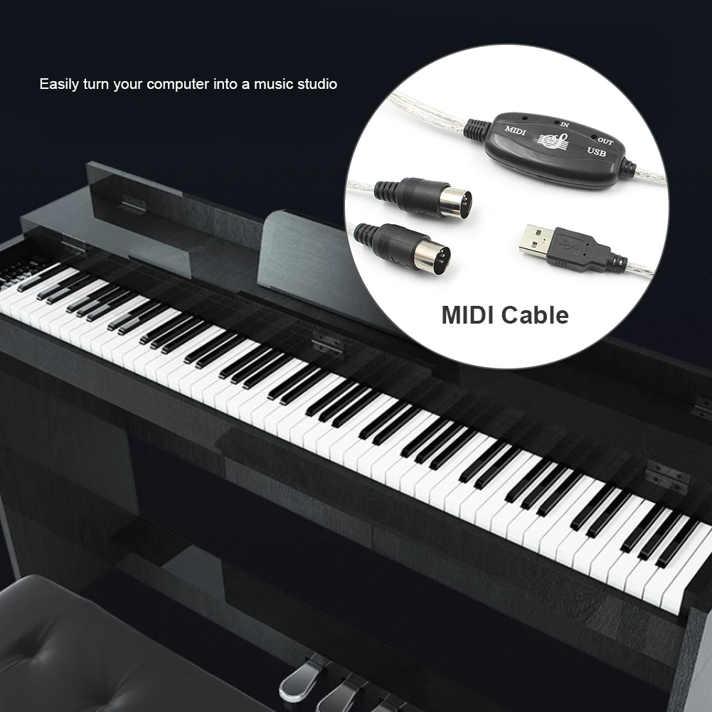 Juego de cables adaptador MIDI USB IN-OUT, Cable convertidor, PC portátil ligero a música, teclado electrónico, elementos musicales - imagen 2