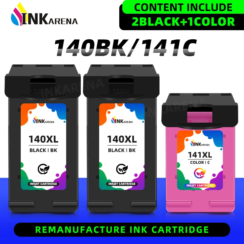 Inkarena-cartucho de tinta para impresora HP 140 141, Compatible con Photosmart C4283, C4583, C4483, C5283, D5363, Deskjet D4263