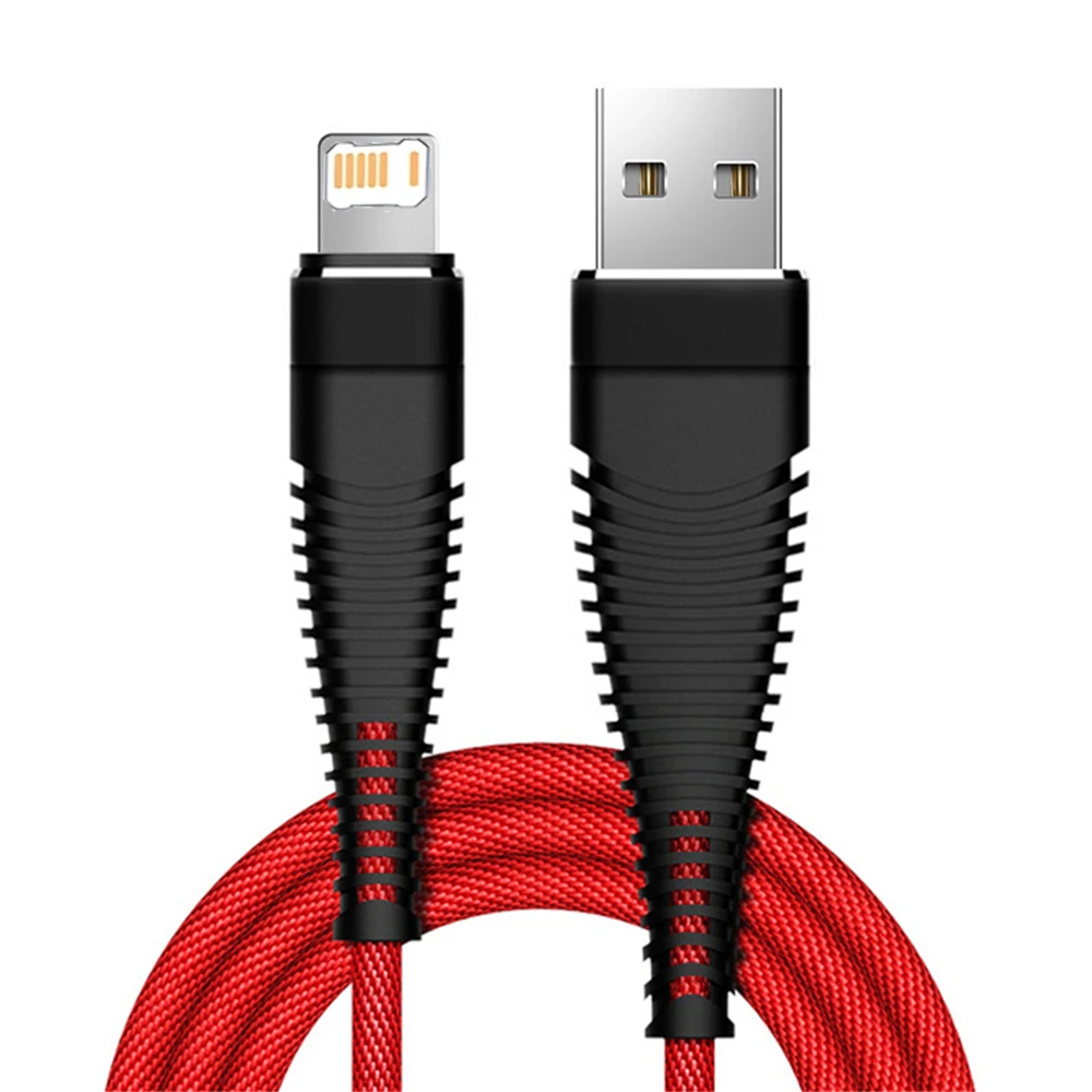 Cable USB de carga rápida antiflexión trenzado de tela para iPhone 11 12 13 Mini 14 Pro XS Max X XR 7 8 Plus Cable de datos de carga rápida - imagen 2